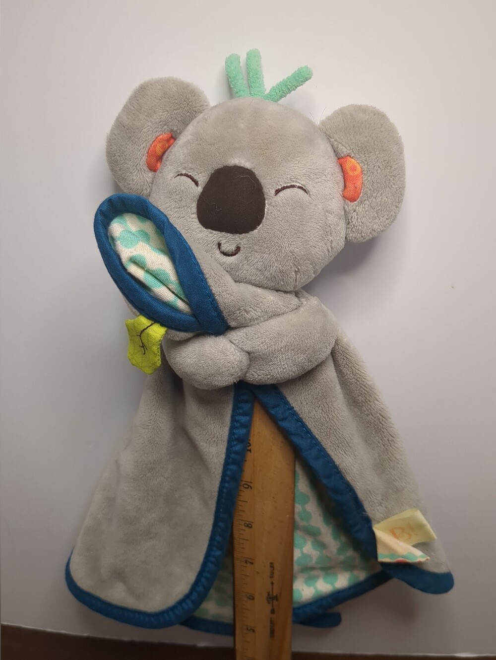 B. Baby Lovey Cuddly Plush Koala Bear  Security Blanket Gray